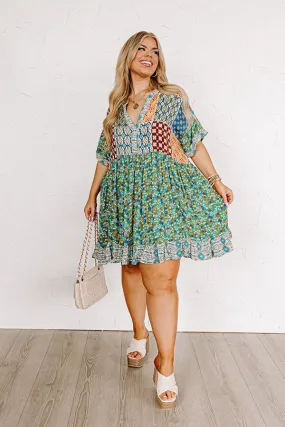 Botanical Bliss Babydoll Dress Curves