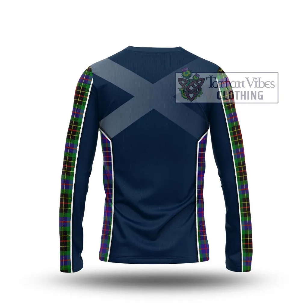 Brodie Hunting Modern Tartan Long Sleeve T-Shirt with Family Crest and Lion Rampant Vibes Sport Style