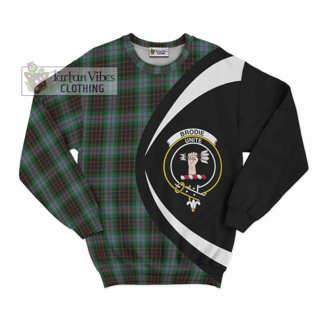 Brodie Hunting Tartan Sweatshirt with Family Crest Circle Style