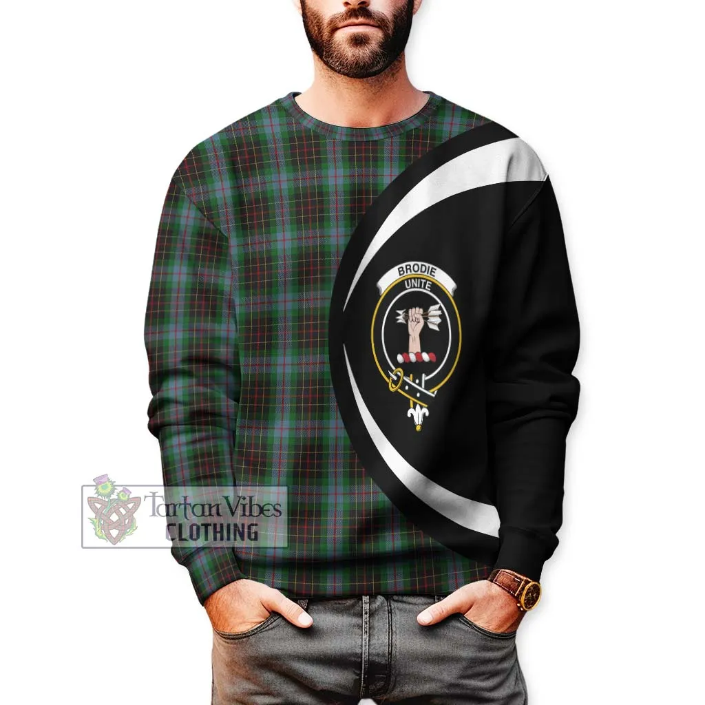 Brodie Hunting Tartan Sweatshirt with Family Crest Circle Style