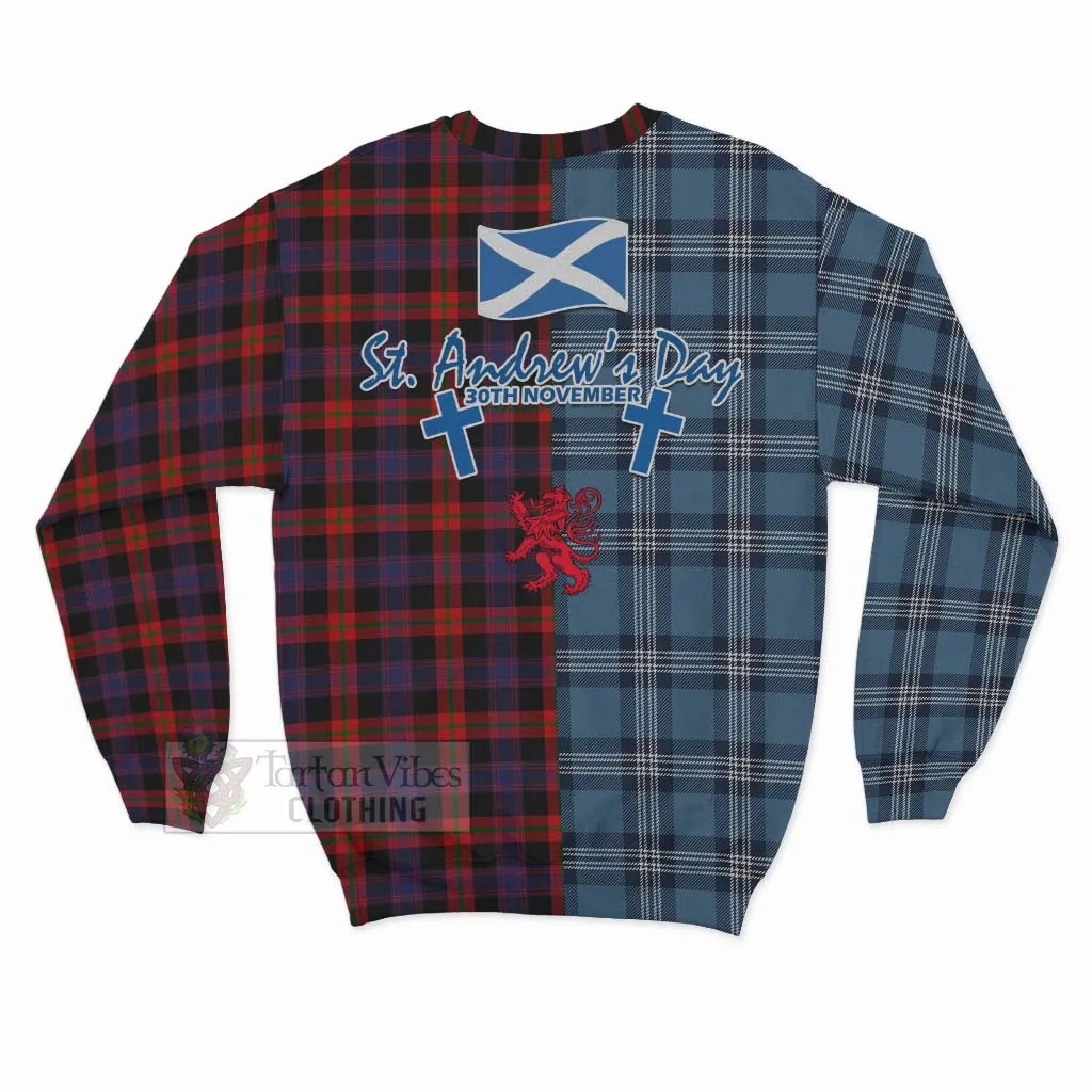 Brown (Broun) Tartan Sweatshirt Happy St. Andrew's Day Half Tartan Style