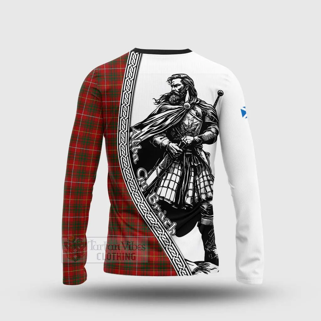 Bruce Tartan Clan Crest Long Sleeve T-Shirt with Highlander Warrior Celtic Style