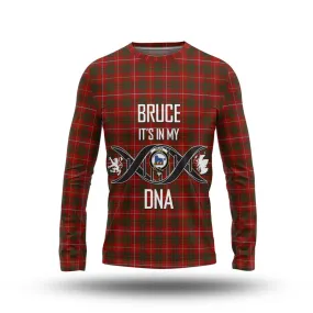 Bruce Tartan Long Sleeve T-Shirt with Family Crest DNA In Me Style