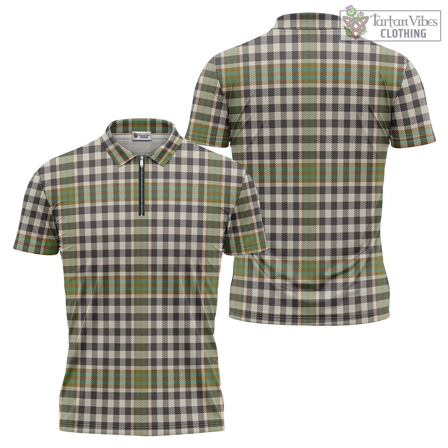 Burns Check Tartan Zipper Polo Shirt