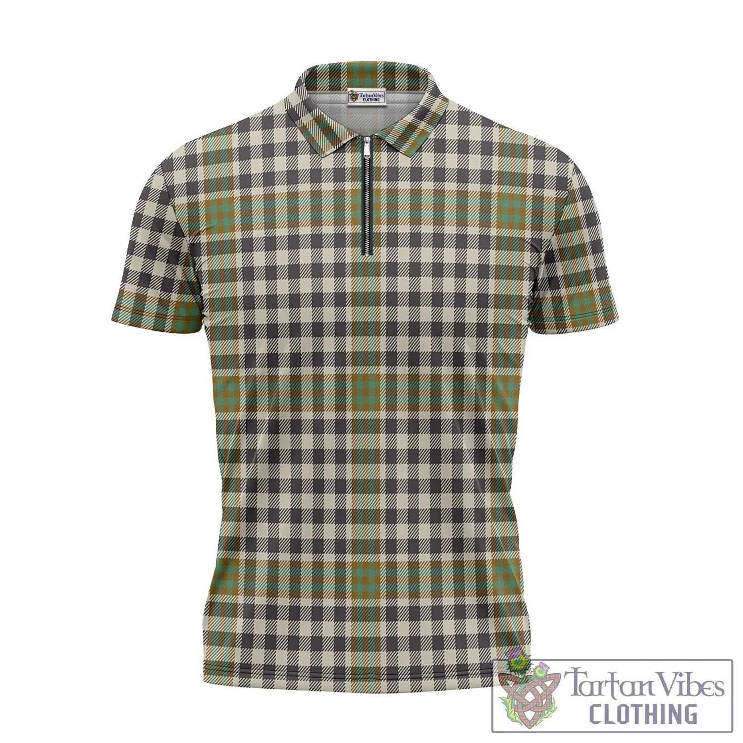 Burns Check Tartan Zipper Polo Shirt