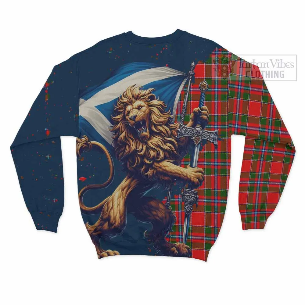 Butter Tartan Family Crest Sweatshirt with Scottish Majestic Lion