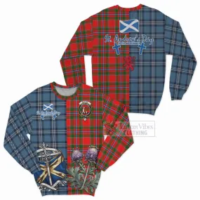 Butter Tartan Sweatshirt Happy St. Andrew's Day Half Tartan Style