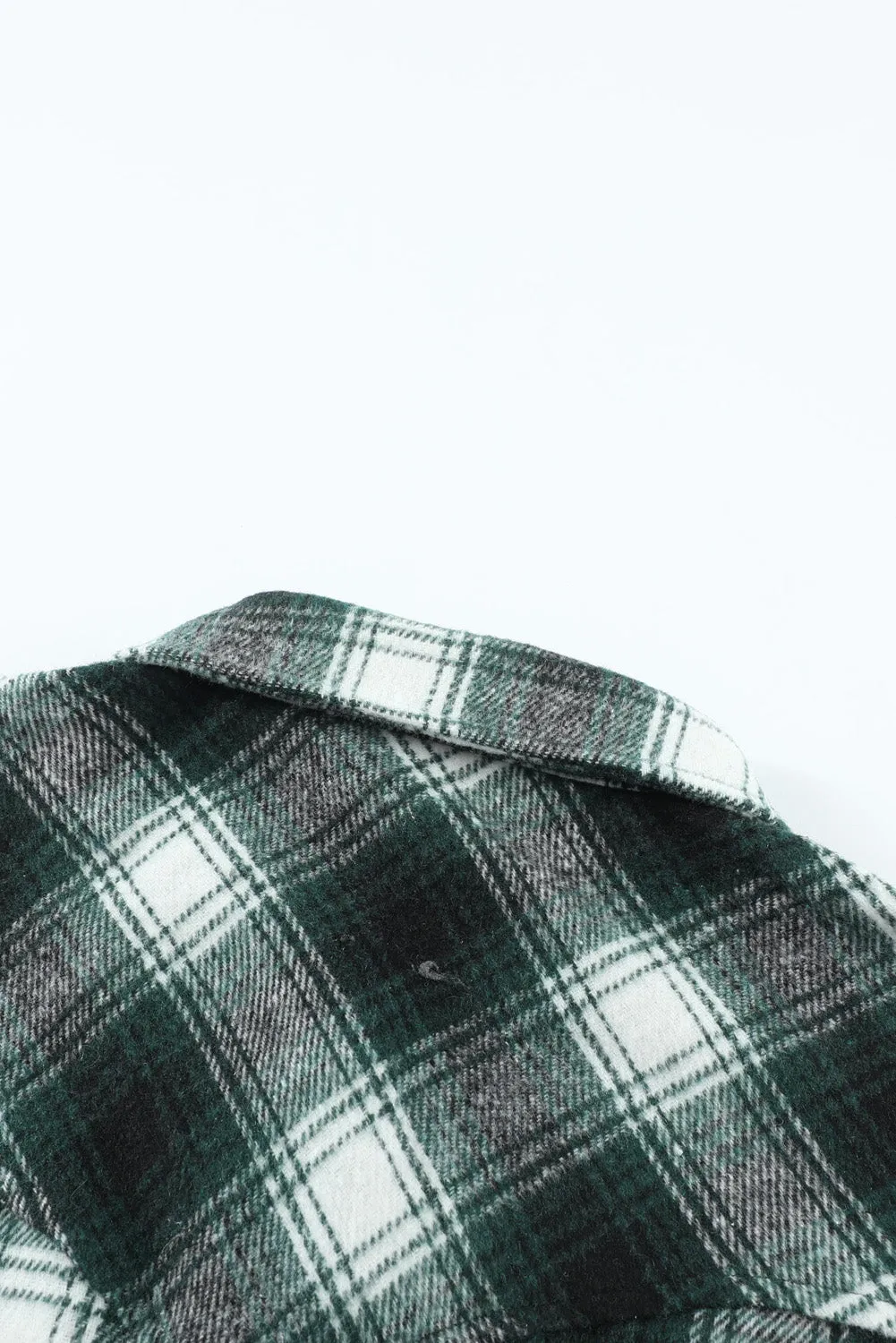 Button Up Collared Plaid Shirt for Women