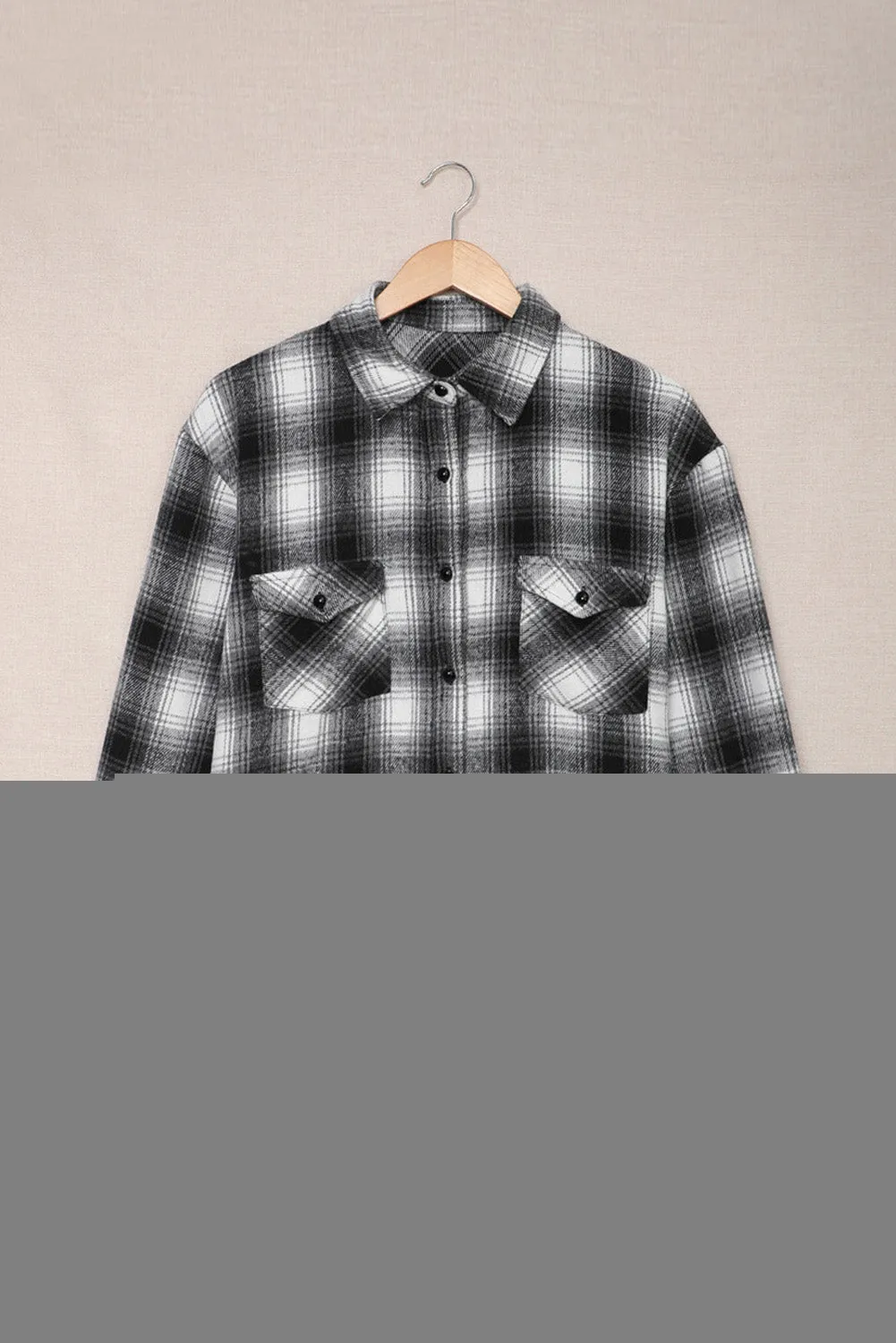 Button Up Collared Plaid Shirt for Women