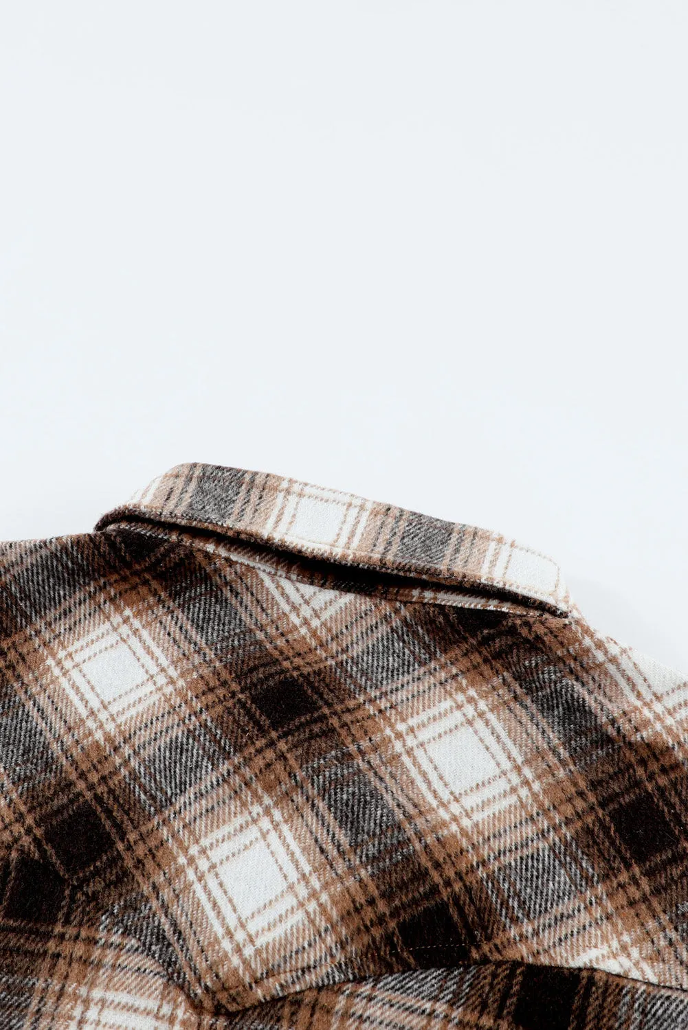 Button Up Collared Plaid Shirt for Women