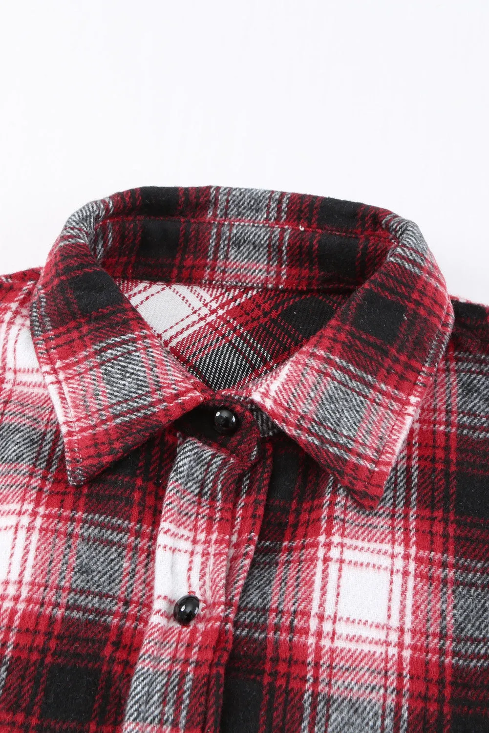 Button Up Collared Plaid Shirt for Women