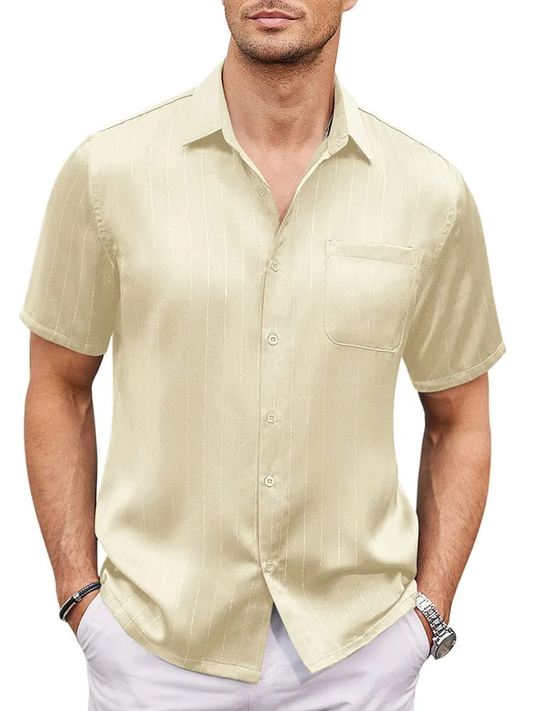 Casual Silk Satin Short Sleeve Shirt (US Only)