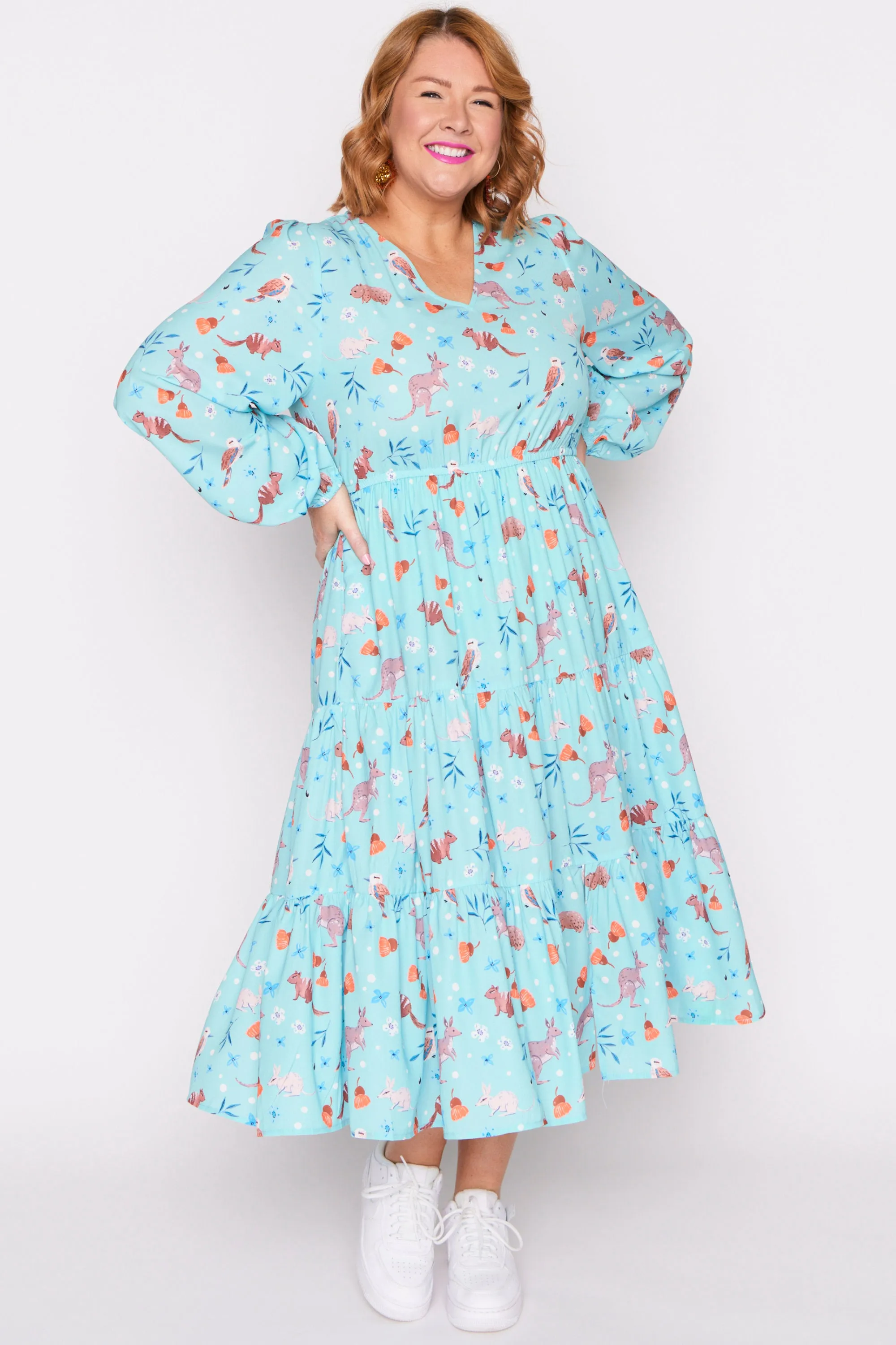 Charity Hopping Happy Long Sleeve Dress