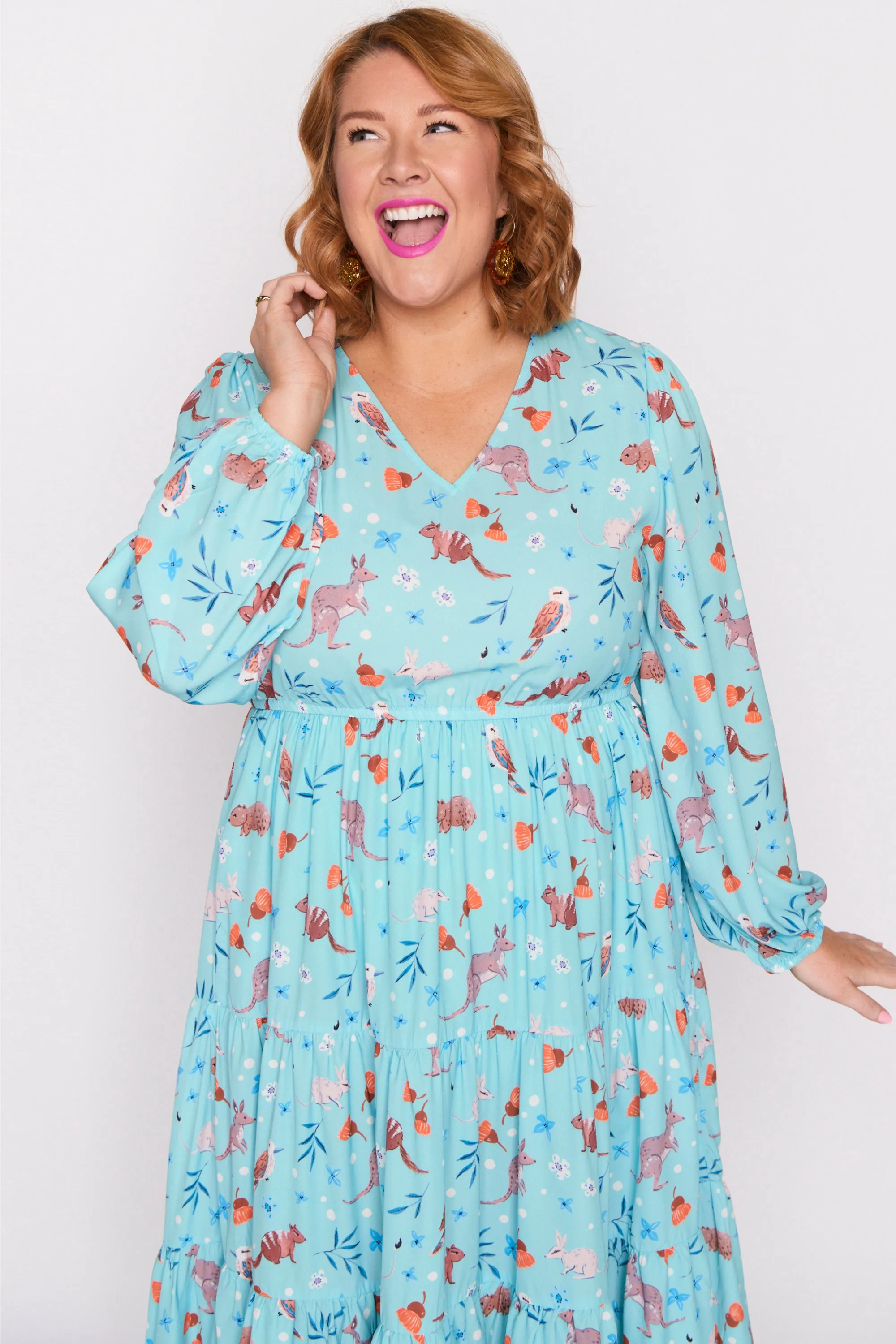 Charity Hopping Happy Long Sleeve Dress