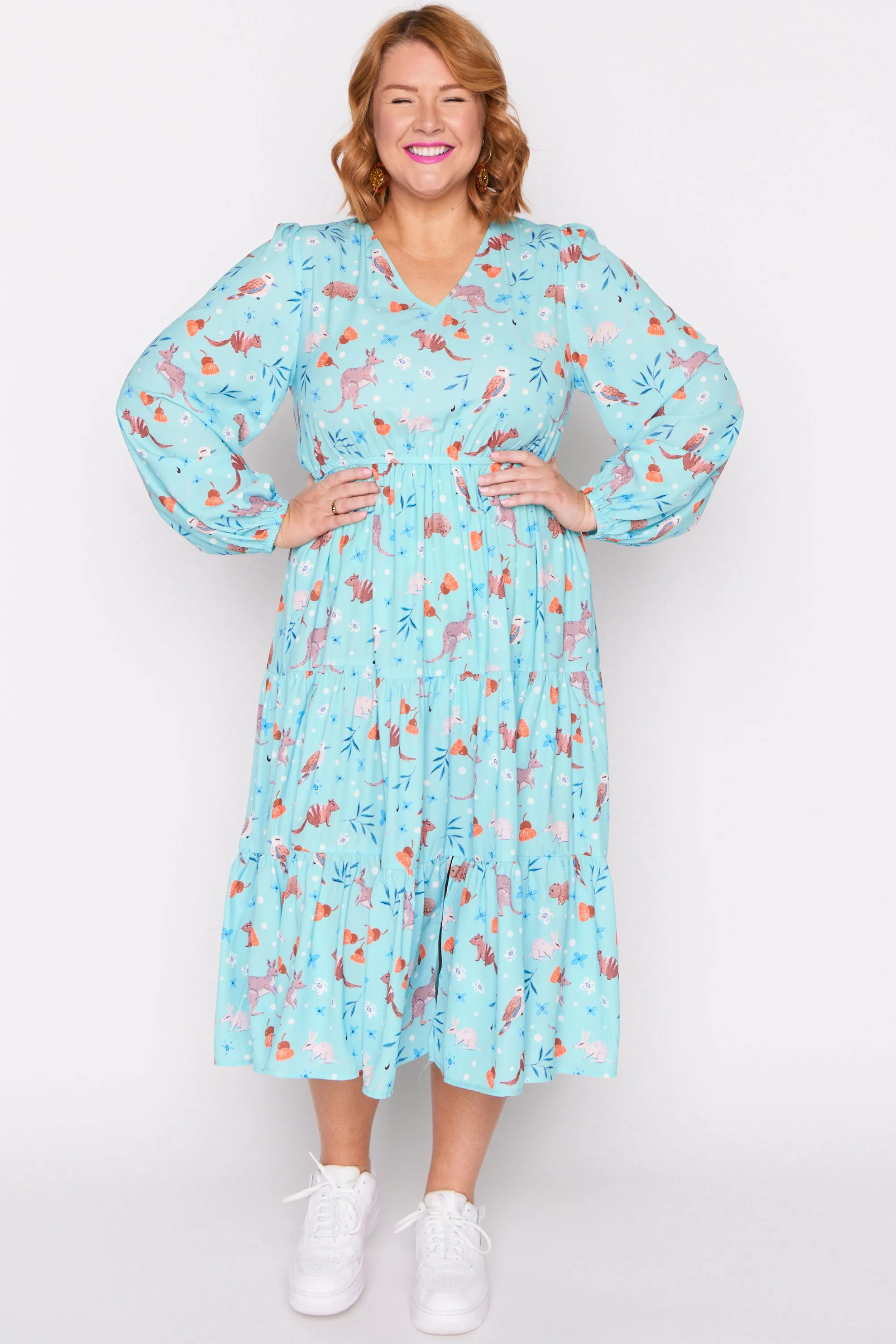 Charity Hopping Happy Long Sleeve Dress