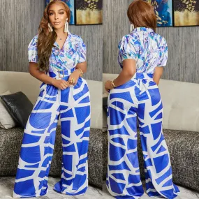 Chic in Blue Wide Leg Jumpsuit