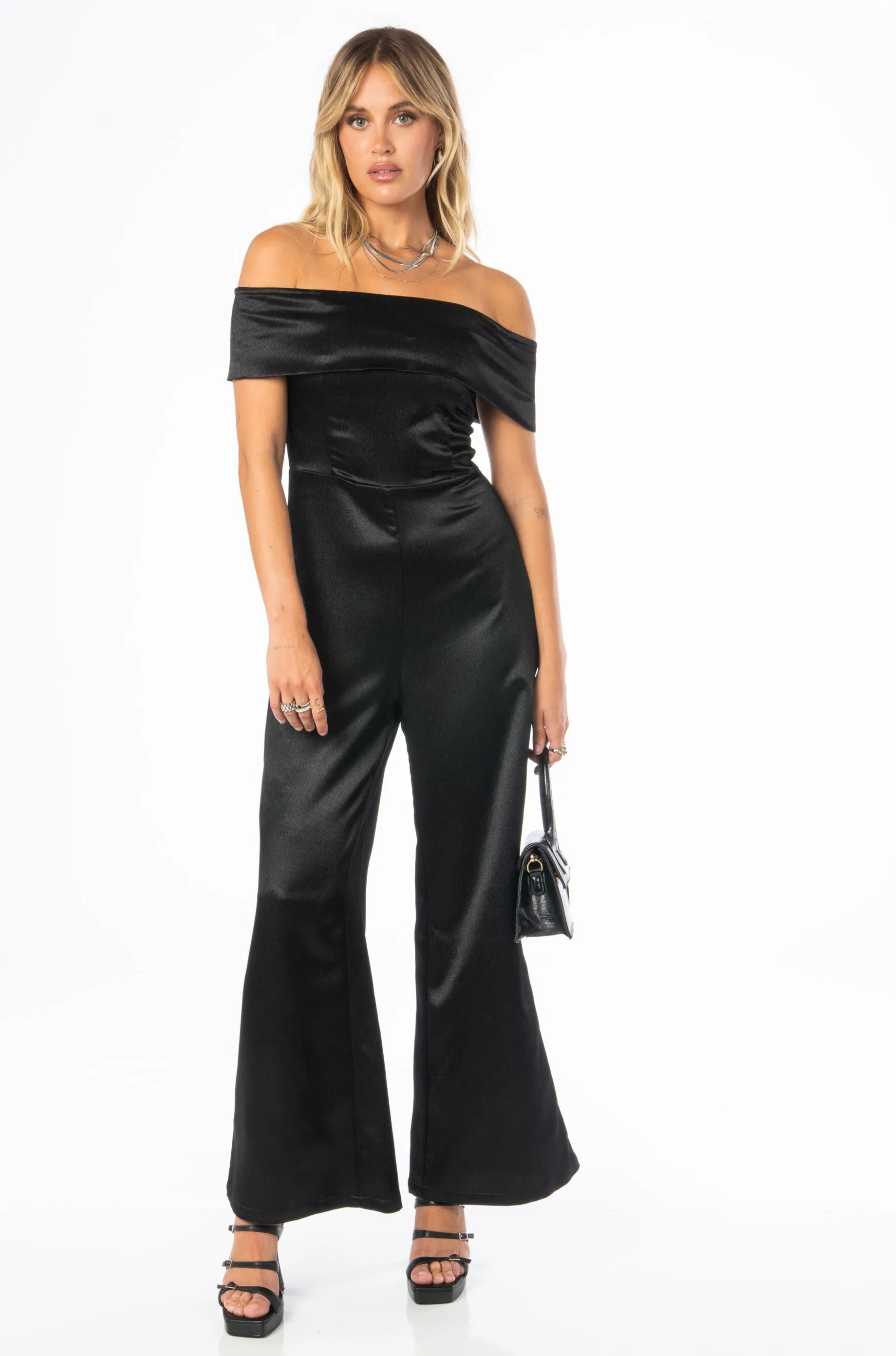 Chic Off Shoulder Black Jumpsuit