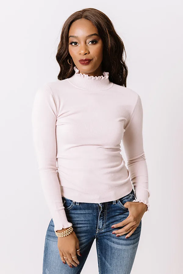 Chilly Charms Sweater Top in Rose Quartz