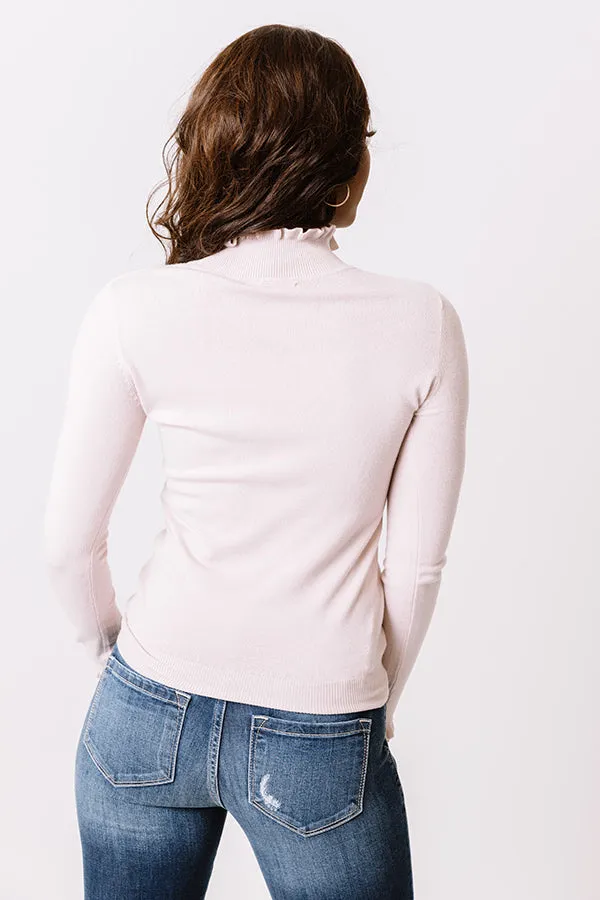 Chilly Charms Sweater Top in Rose Quartz