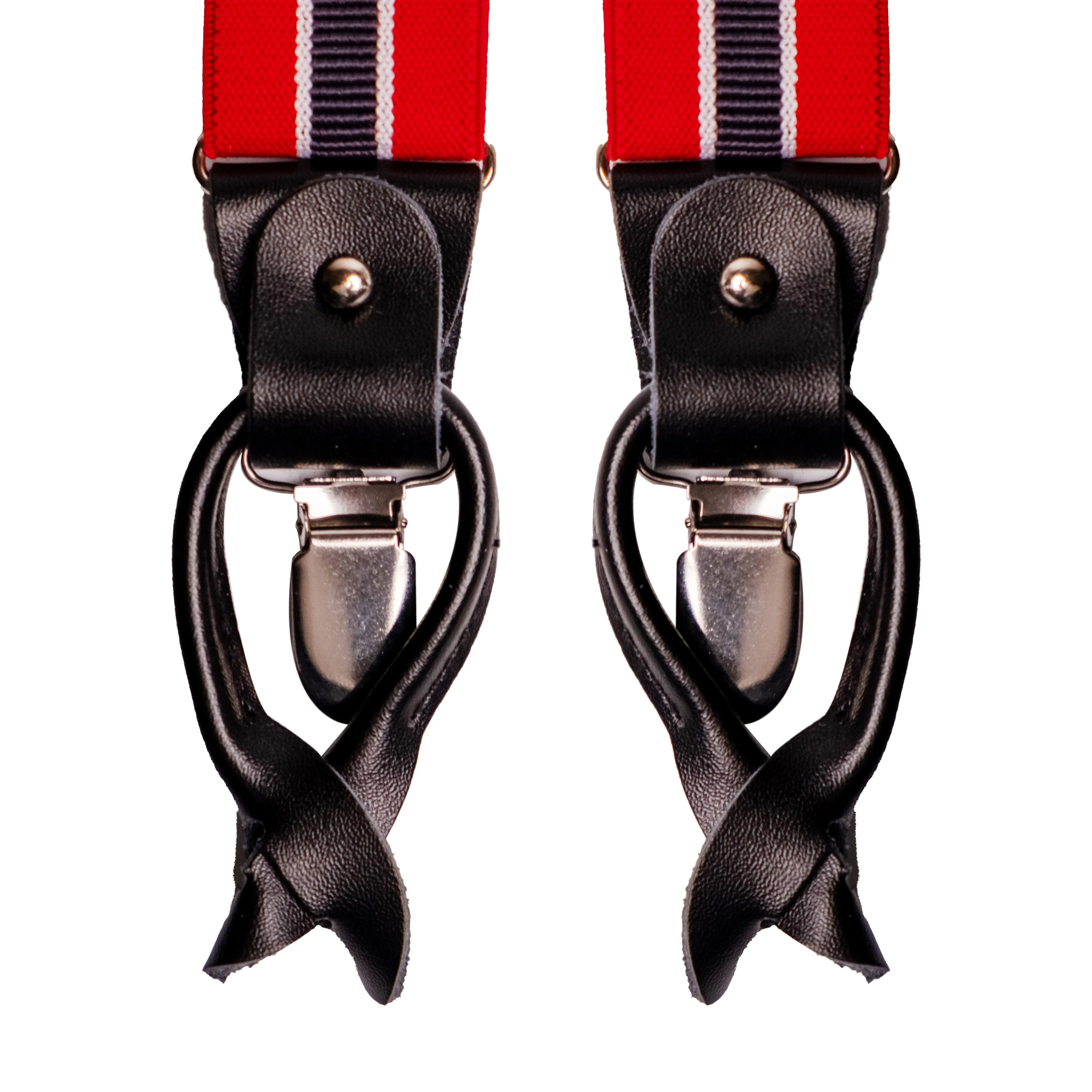 Chokore Y-shaped Convertible Suspenders (Navy Blue & Red)