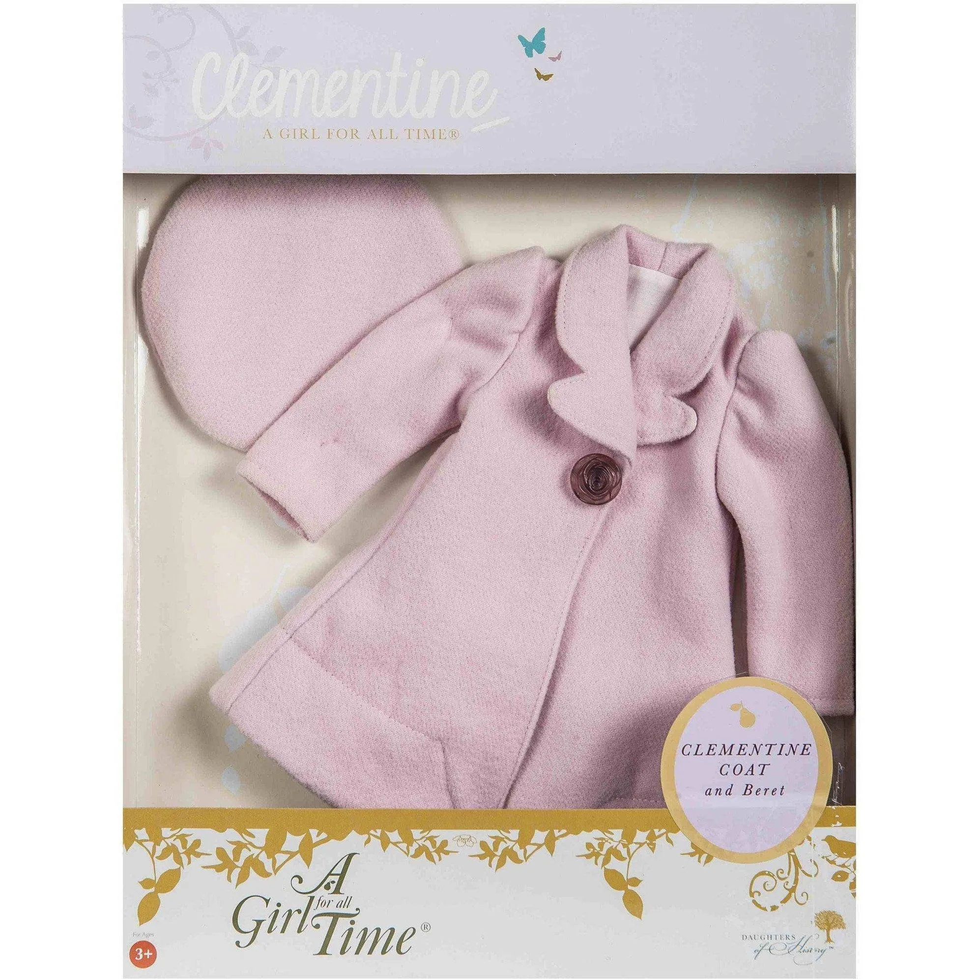 Clearance - Clementine's Pink Coat and Beret - A Girl for All Time 16 inch doll clothes