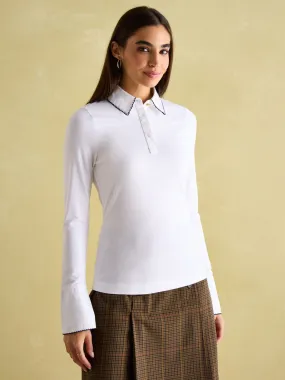 Cordelia White Long Sleeve Top