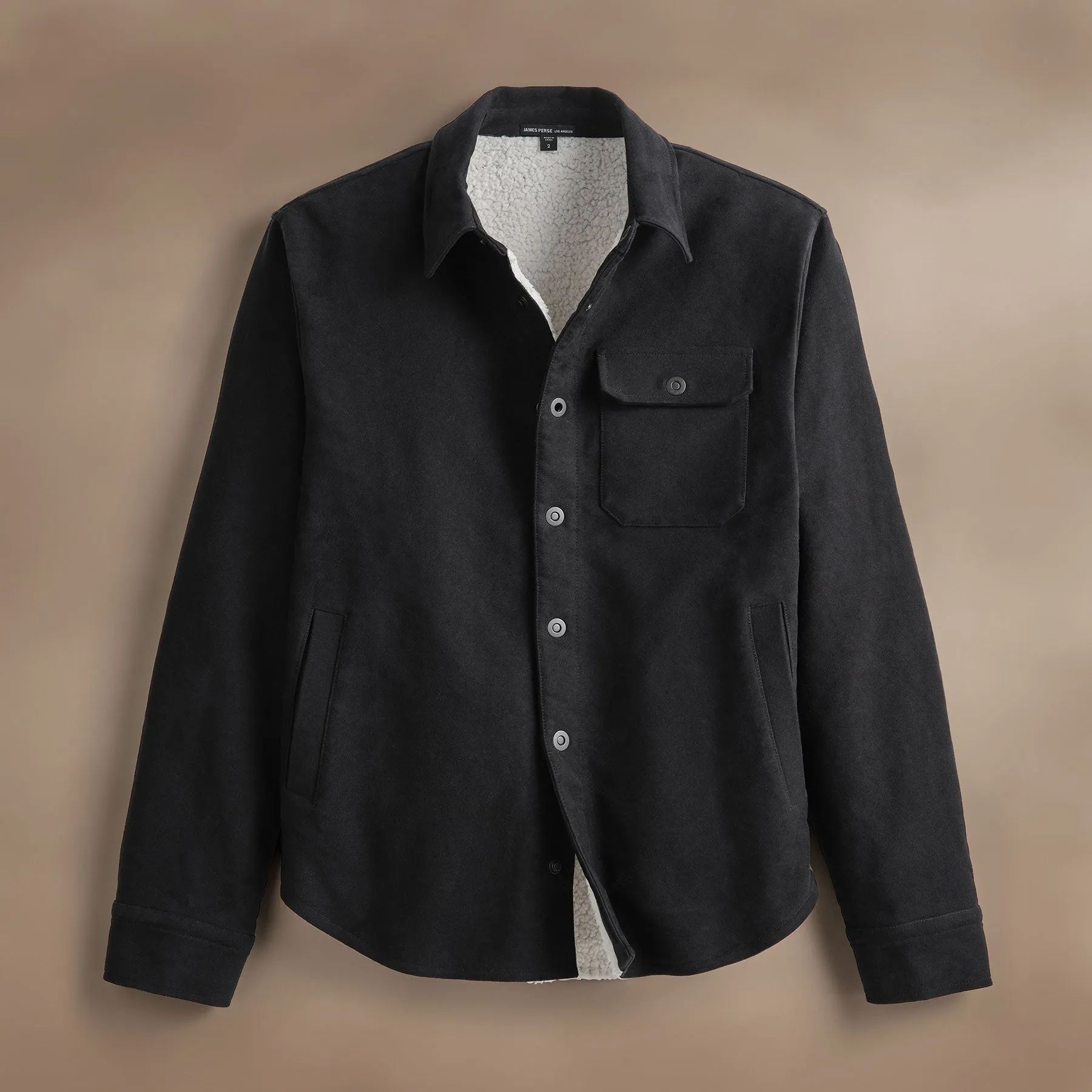 Cotton Moleskin Shirt Jacket - Magma