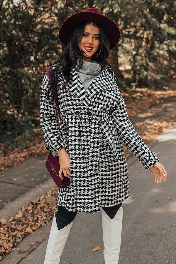 Cozy And Kind Houndstooth Coat