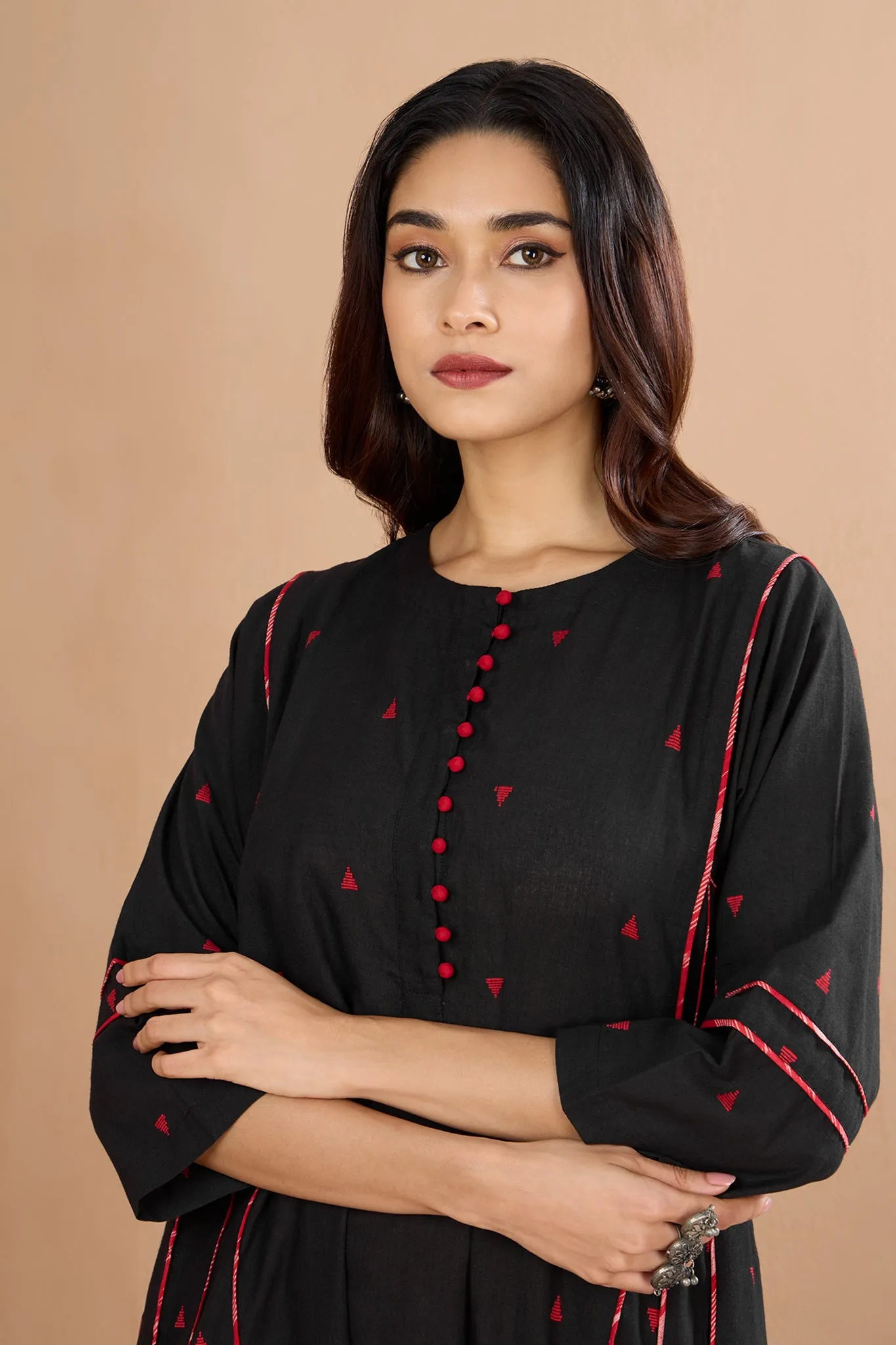 Crimson Midnight Serenade Kalidar Choga Kurta