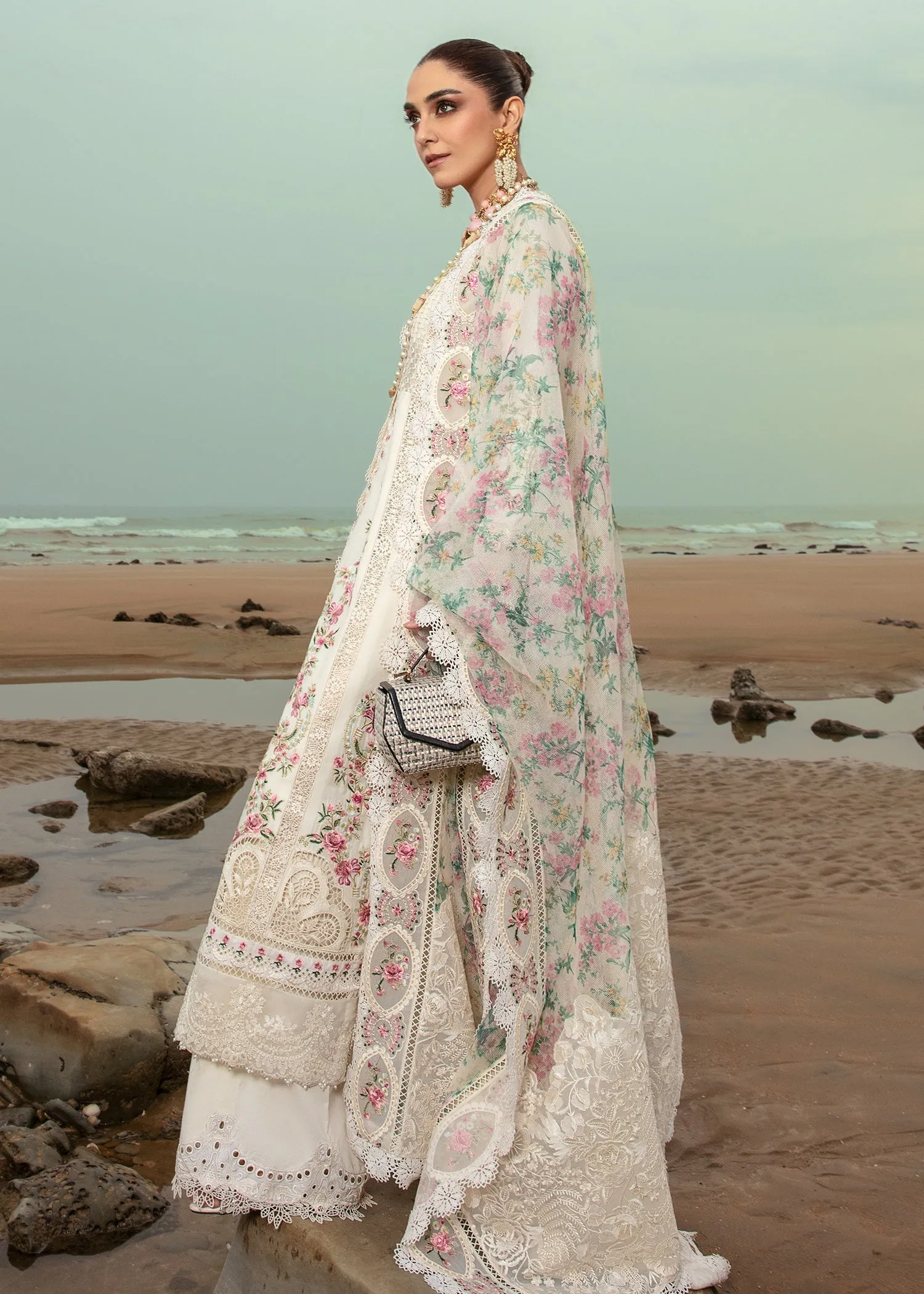 Crimson X Saira Shakira Luxury Lawn 2024 – Dove's Song - Cloud