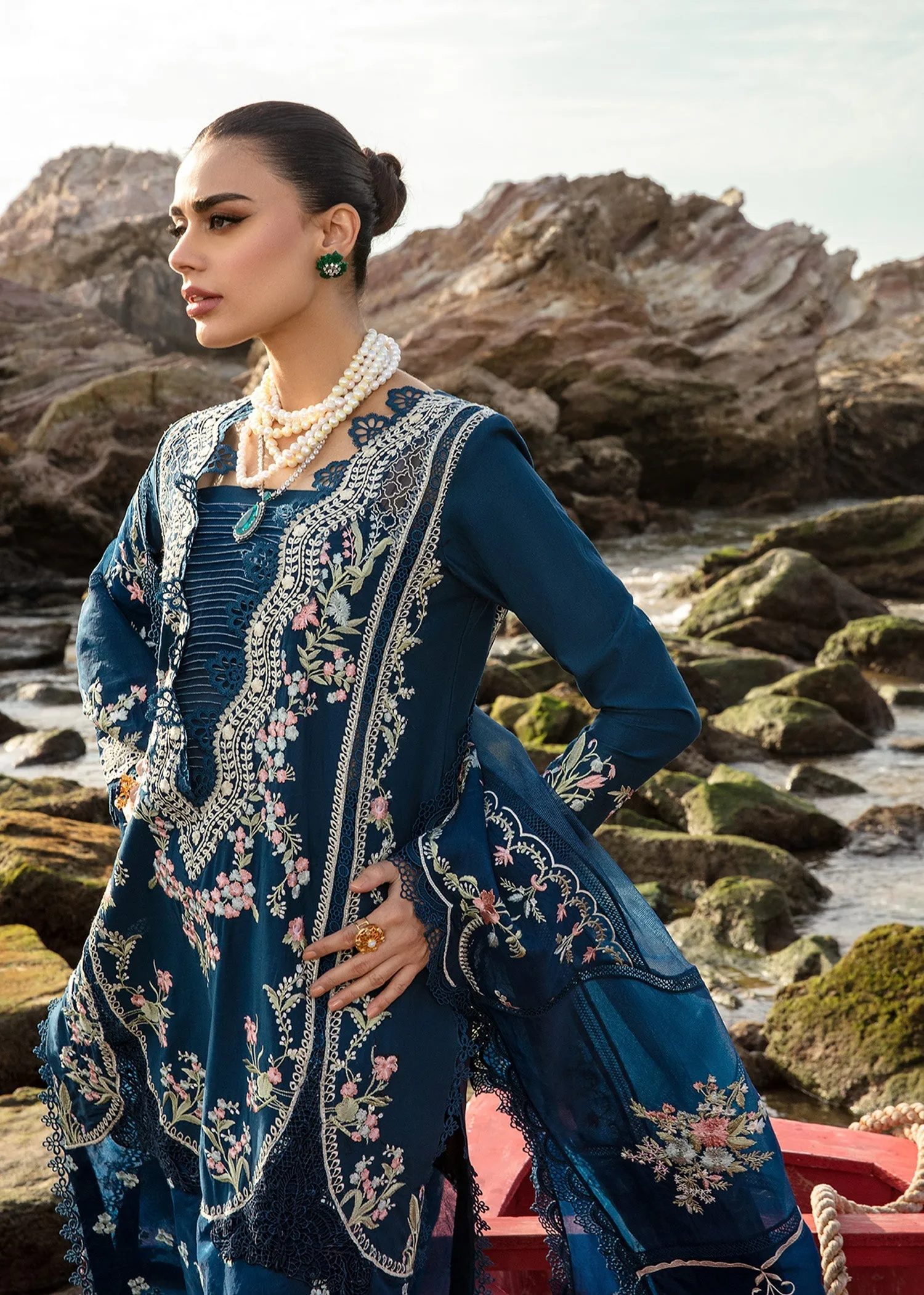 Crimson X Saira Shakira Luxury Lawn 2024 – Lolita - Lapis