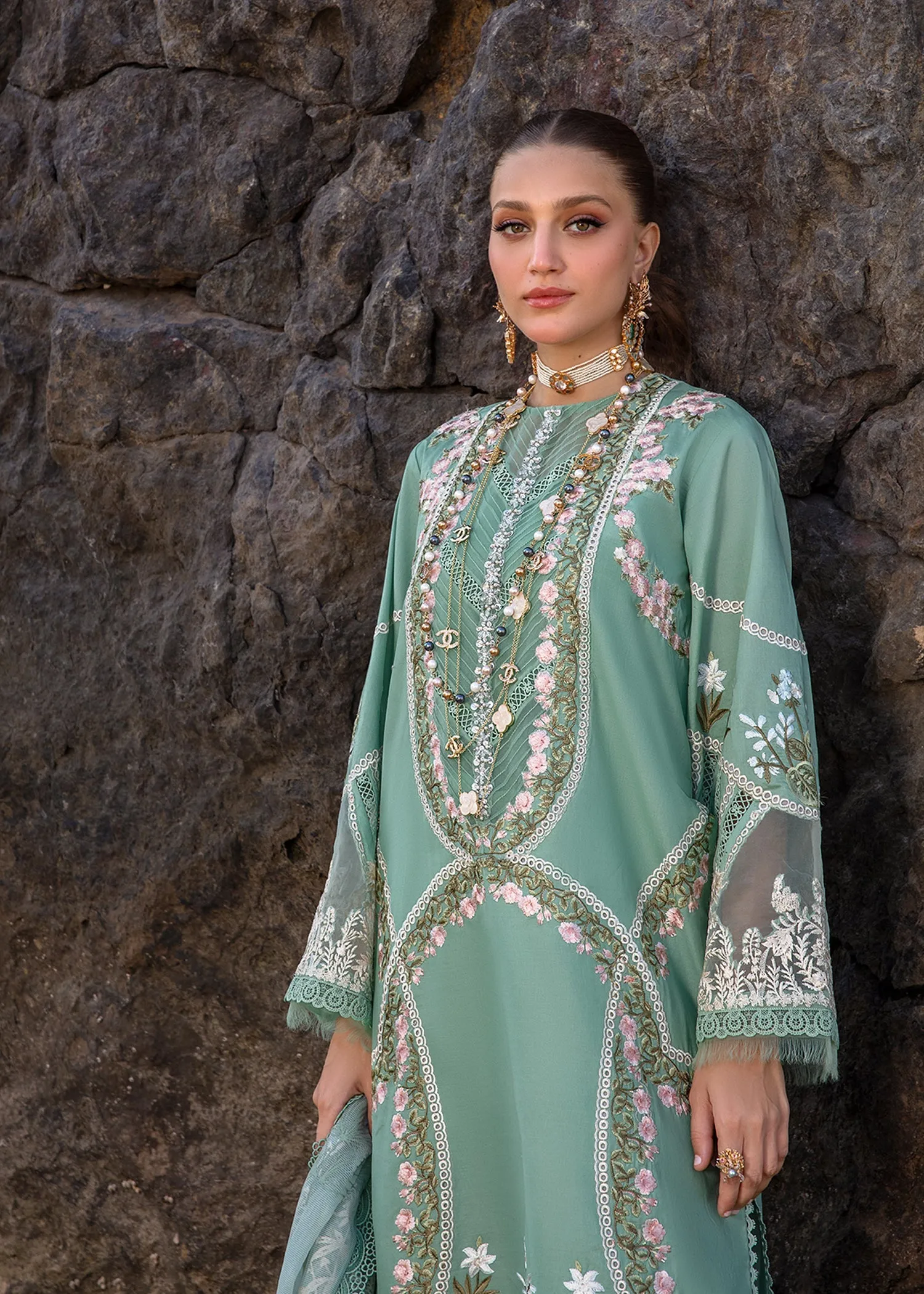 Crimson X Saira Shakira Luxury Lawn 2024 – Winds of Eden - Jade