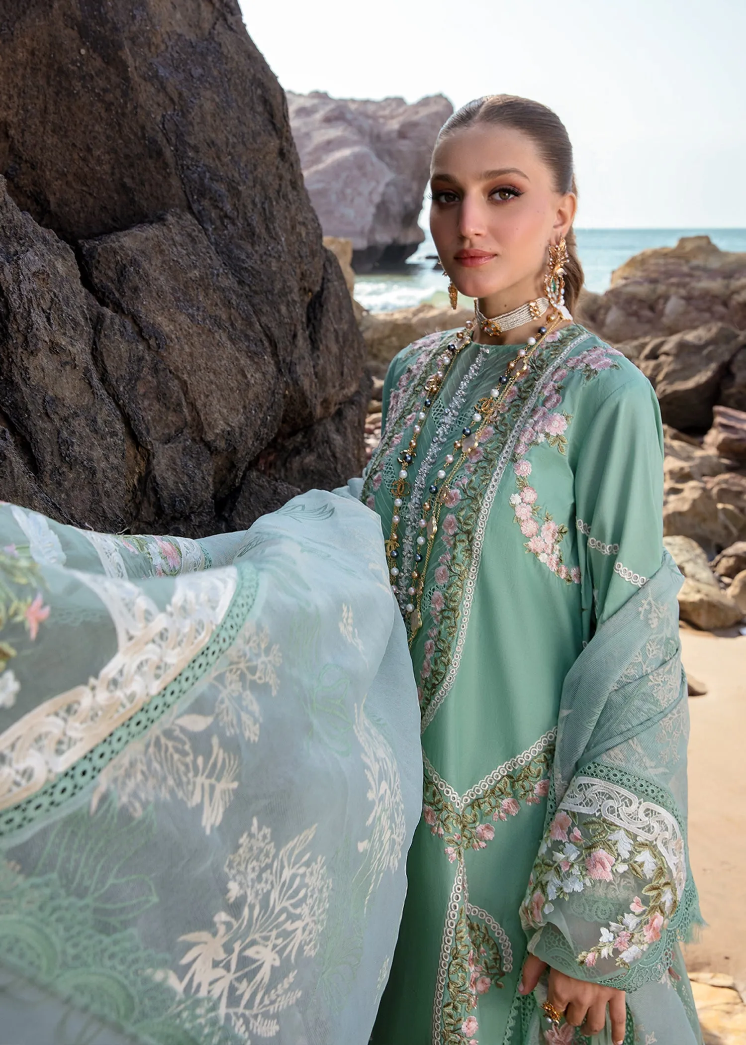 Crimson X Saira Shakira Luxury Lawn 2024 – Winds of Eden - Jade