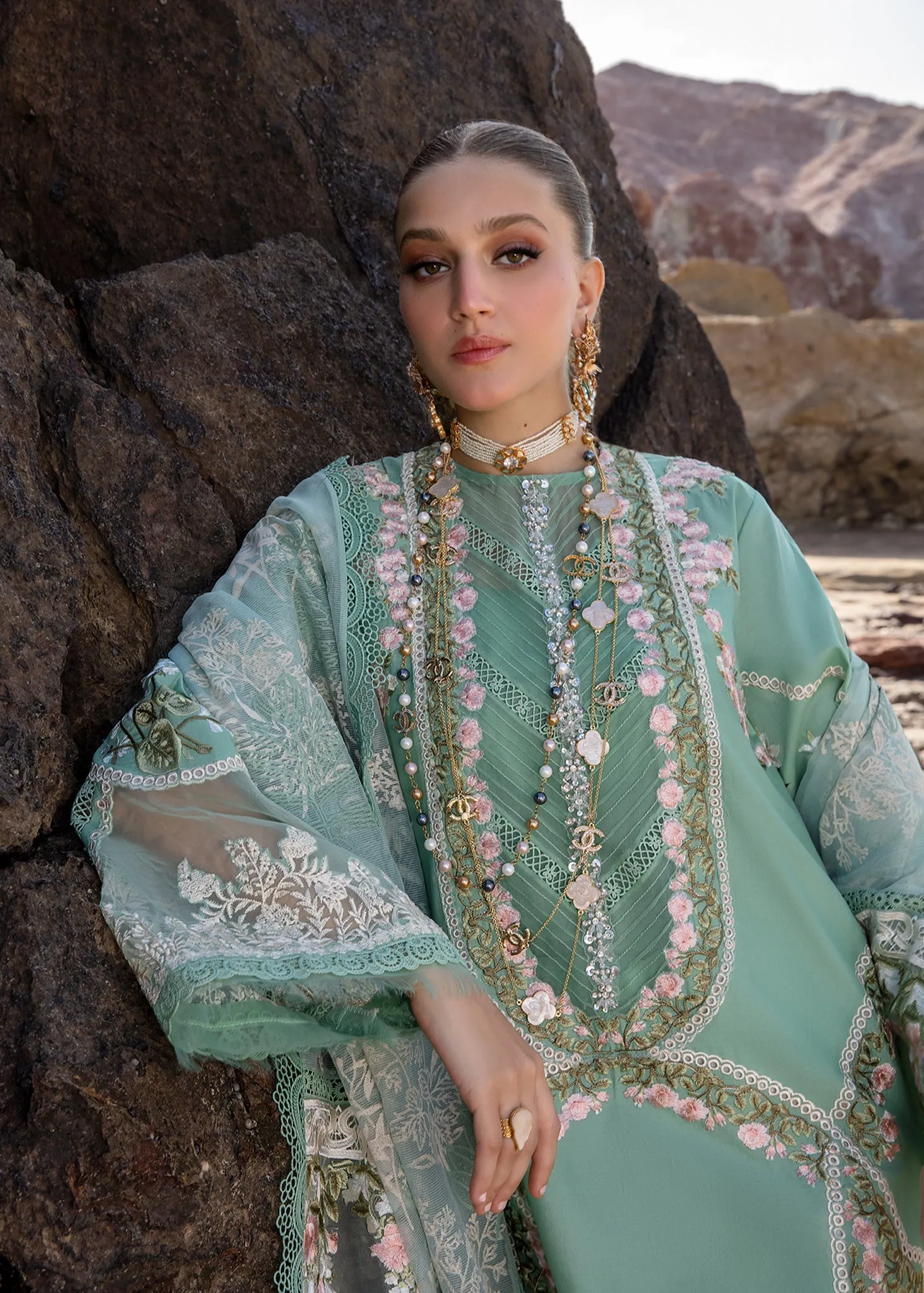 Crimson X Saira Shakira Luxury Lawn 2024 – Winds of Eden - Jade