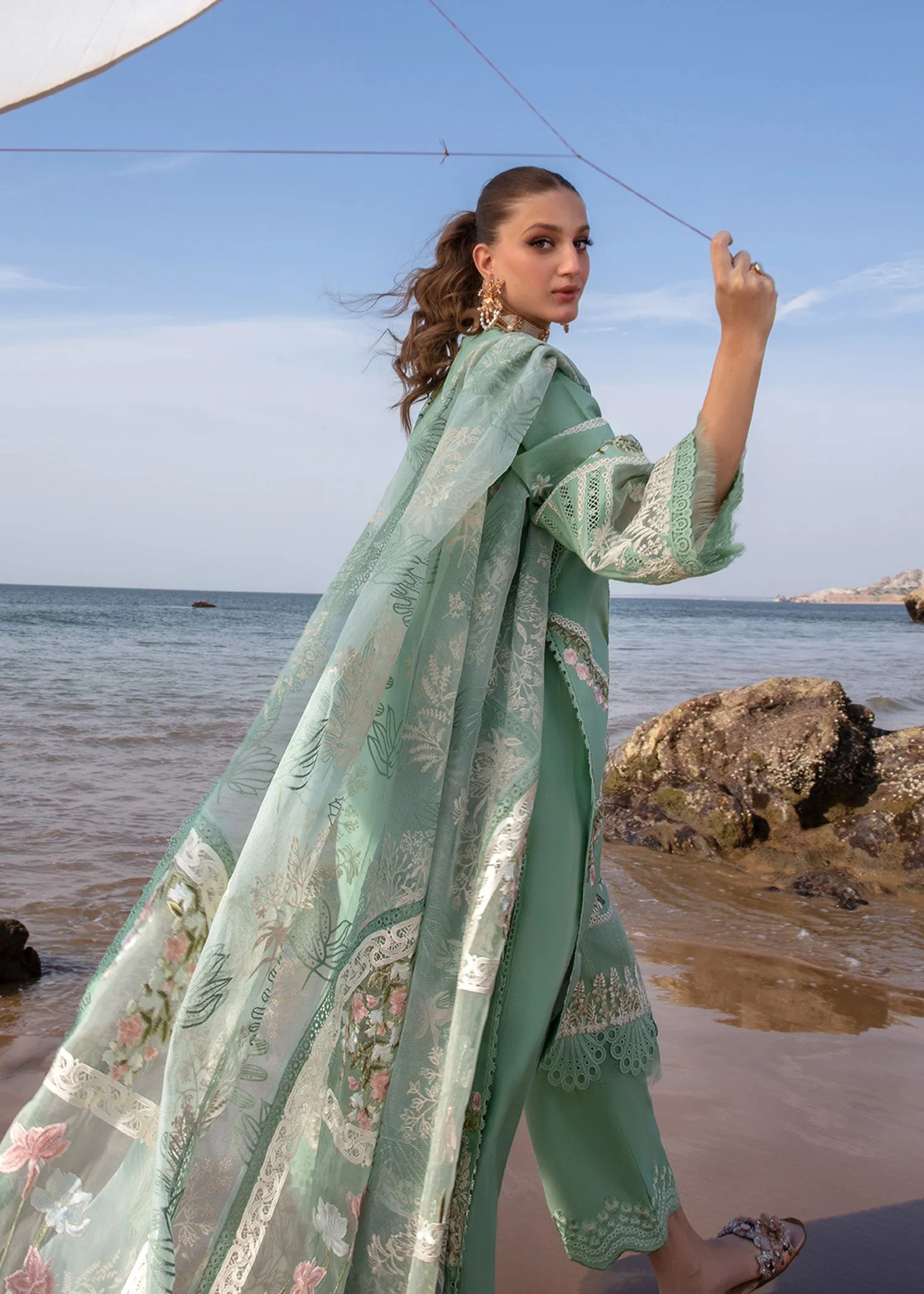 Crimson X Saira Shakira Luxury Lawn 2024 – Winds of Eden - Jade