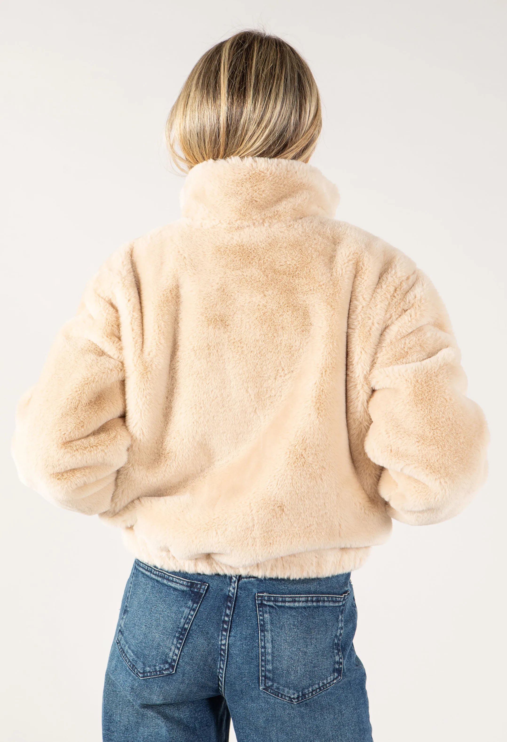 Cropped Faux Fur Coat