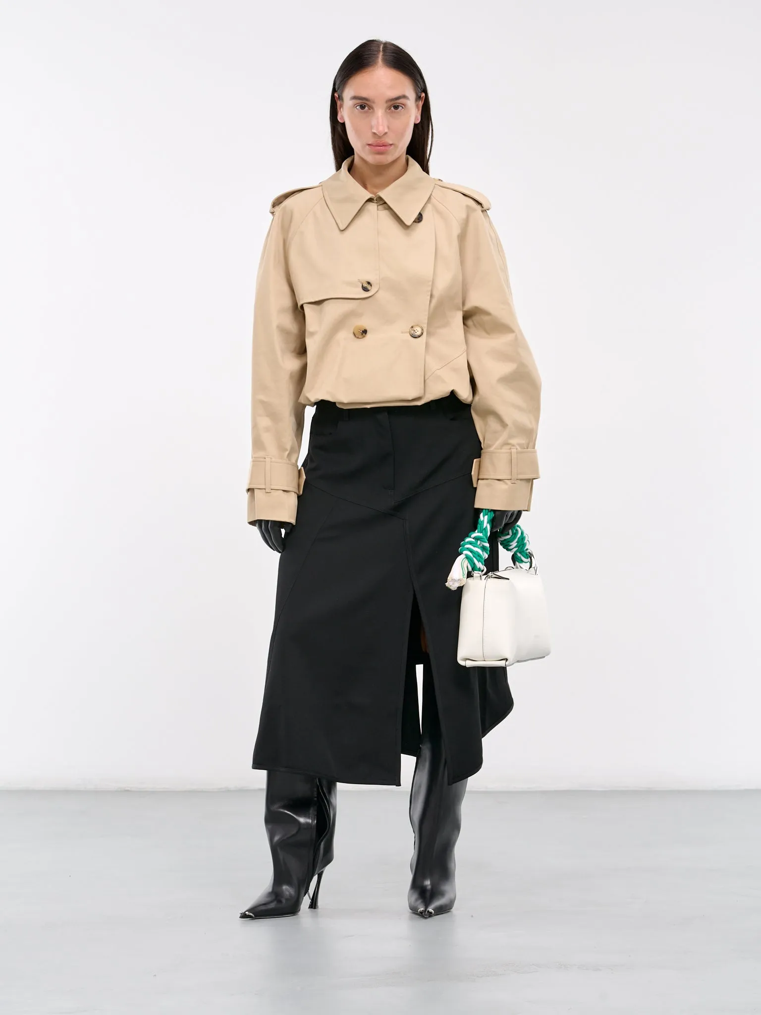 Cropped Trench Coat Jacket (JK0341-PG1651-LIGHT-BEIGE)