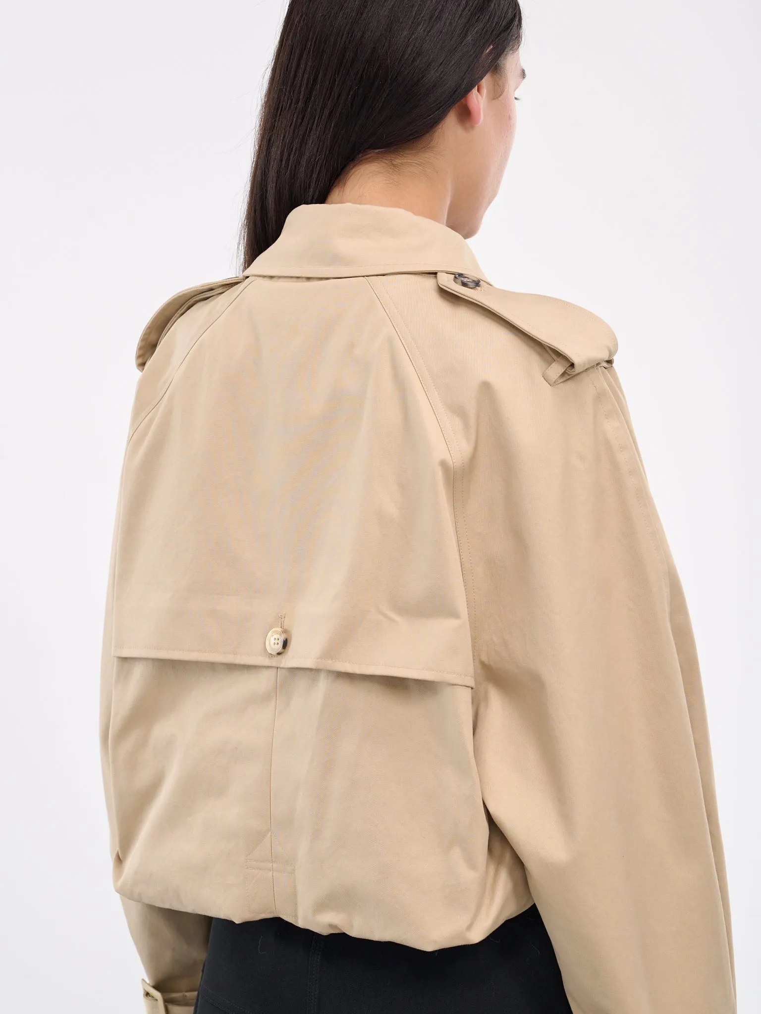 Cropped Trench Coat Jacket (JK0341-PG1651-LIGHT-BEIGE)