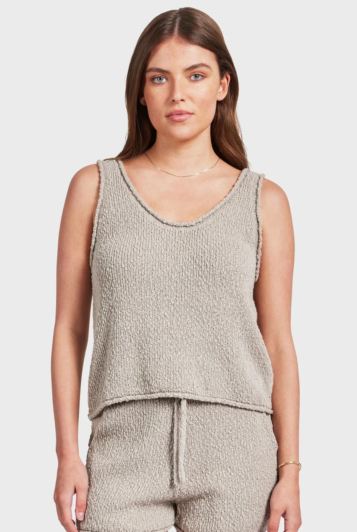 Daisy Boucle Knit Top in Seasponge