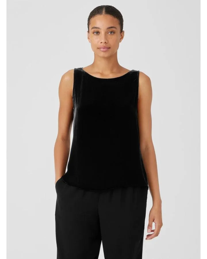 Eileen Fisher Velvet Bateau Neck Tank Top