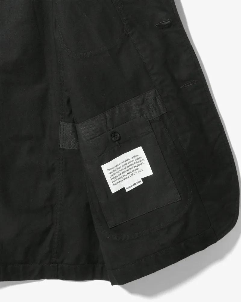 Engineered Garments Bedford Jacket Black Cotton Brushed HBT