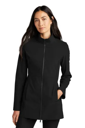 Faille Soft Shell Zip Up Coat - Deep Black (Ships in 1-2 Weeks)