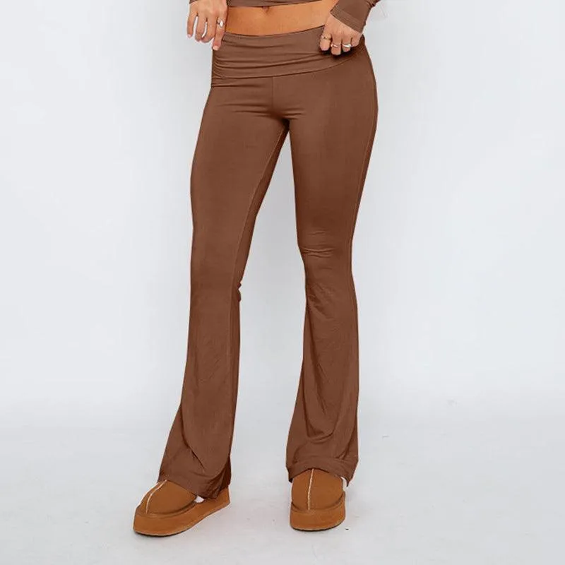 Fashion Slimming Solid Color Blouse And Pants Women