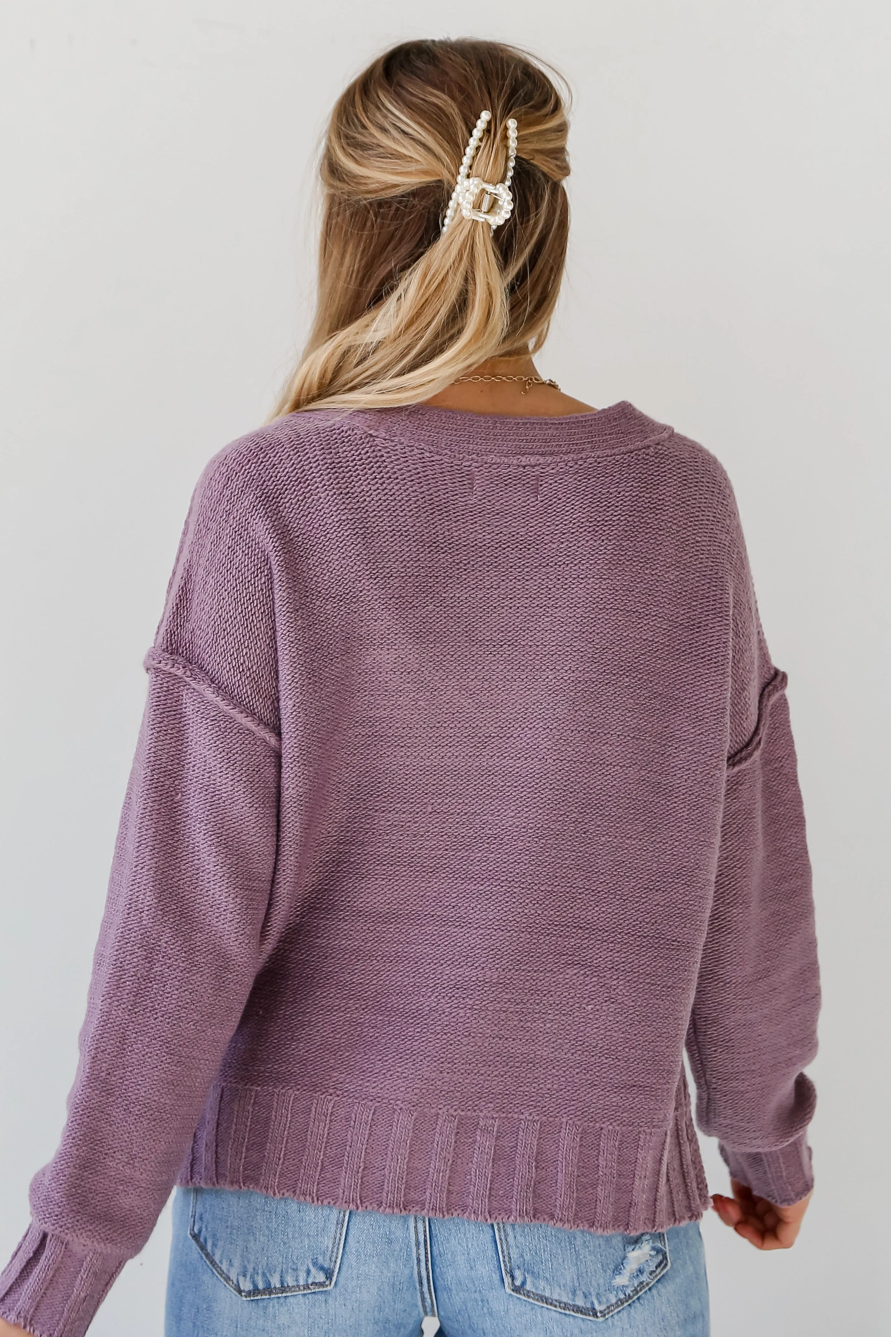 FINAL SALE - Charmingly Cuddly Plum Oversized Sweater