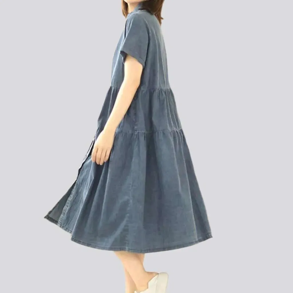 Fit flare denim dress