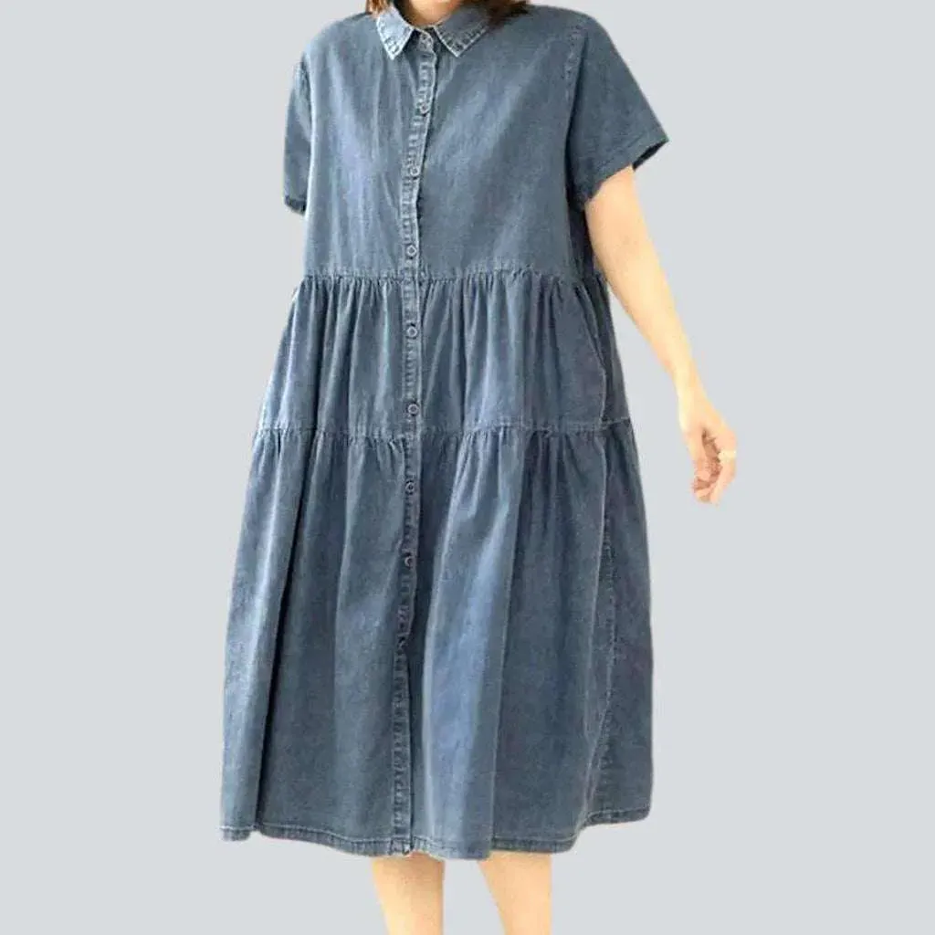 Fit flare denim dress