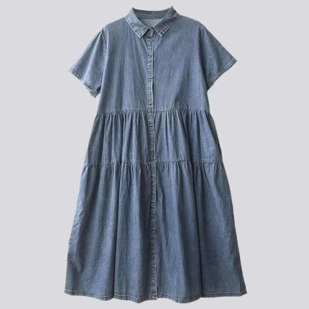 Fit flare denim dress