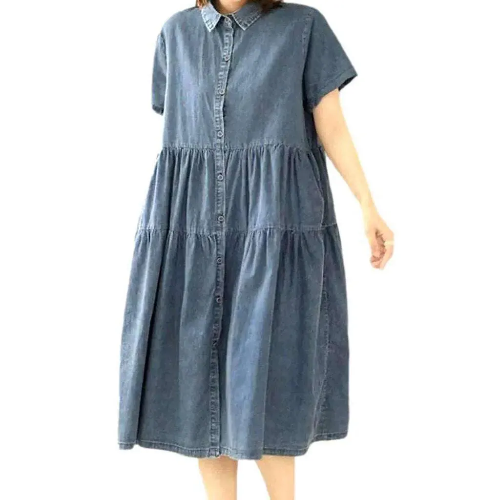 Fit flare denim dress