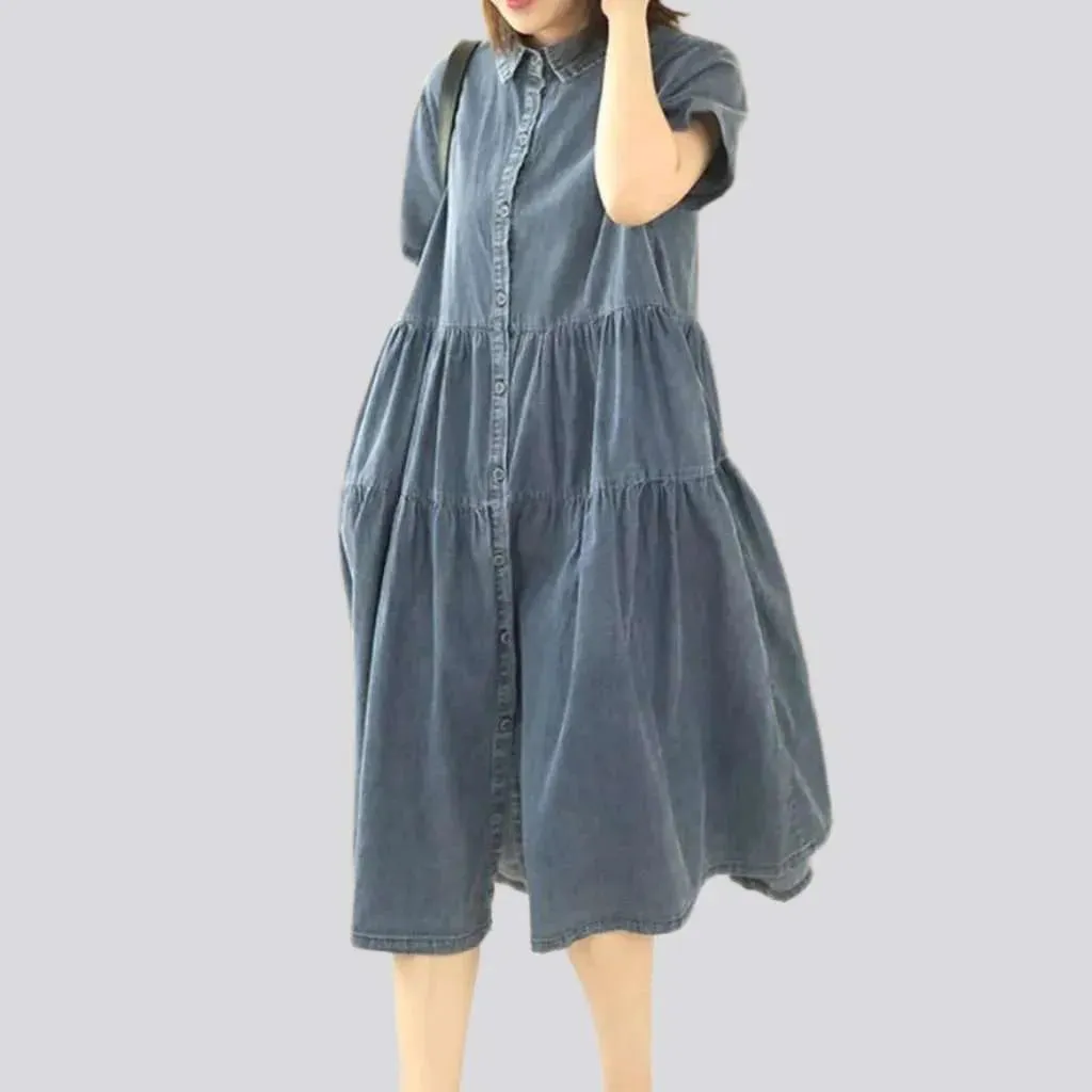 Fit flare denim dress