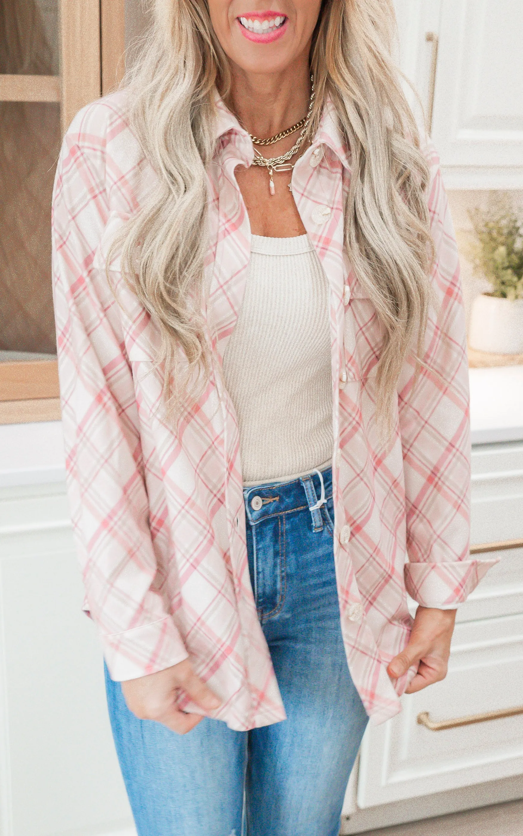 Forever Favorite Plaid Shacket in Cream Mocha Mauve #5  | Salty Wave *